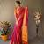 Pink plain silk blend silk-blend-sarees saree with blouse