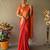 Red plain silk blend silk-blend-sarees saree with blouse