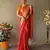 Red plain silk blend silk-blend-sarees saree with blouse