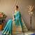 Blue plain silk blend silk-blend-sarees saree with blouse