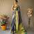 Navy blue plain silk blend silk-blend-sarees saree with blouse