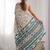 multicolor georgette printed mirror lace work saree