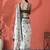 white & black color japan satin digital print saree