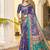royal purple color handloom art silk digital printed saree