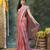 Pink embroidered silk saree