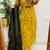 Floral embroidered u neck pure cotton kurta trouser & dupatta set