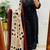 Floral embroidered u neck pure cotton kurta trouser & dupatta set