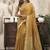 Golden khadi cotton saree with elegant jhallar border saree