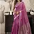 Pink khadi cotton saree with elegant jhallar border saree