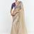 Beige fancy beautified with sequins ,dhaga ,thread embroidered work saree