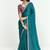 Teal fancy beautified with sequins ,dhaga ,thread embroidered work saree