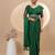 Green chinon silk saree with embrodery work blouse and waist belt