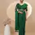 Green chinon silk saree with embrodery work blouse and waist belt