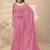 Pink chinon silk saree with embrodery work blouse and waist belt