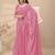 Pink chinon silk saree with embrodery work blouse and waist belt