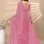 Pink chinon silk saree with embrodery work blouse and waist belt