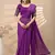 Wine chinon silk saree with embrodery work blouse and waist belt