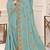 Sky blue color heavy coding zarkan embroidered work satin silk saree sari