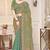 Green color heavy coding zarkan embroidered work satin silk saree sari
