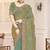 Green color heavy coding zarkan embroidered work satin silk saree sari
