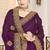 Wine color heavy coding zarkan embroidered work satin silk saree sari