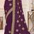 Wine color heavy coding zarkan embroidered work satin silk saree sari
