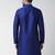Royal blue embroidered dupion silk kurta