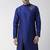 Royal blue embroidered dupion silk kurta