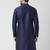 Navy embroidered dupion silk kurta