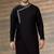 Black embroidered cotton kurta