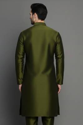 Mehndi embroidered dupion silk kurta 2