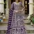 purple net anarkali gown with dori stone work- Full Stitched free size