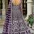 Purple dori stonw work net fabric full stitched wedding party wear anarkali gown salwar suit with net dupatta