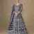 Designer wedding wear net anarkali suit for women navy blue color