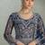 Designer wedding wear net anarkali suit for women navy blue color