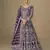 Designer wedding wear net anarkali suit for women purple color