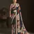black color stylish digital printed silk blend crepe fabric saree for trendy looks