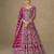 Designer wedding wear net anarkali suit for women pink color
