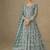 Designer wedding wear net anarkali suit for women tan color