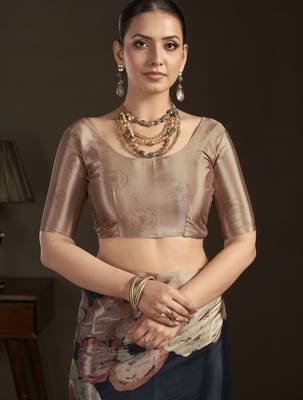 black stylish digital printed silk blend crepe saree trendy looks 5