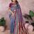 Lavender color handloom silk fabric jacquard weaving designer partywear saree