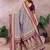 Silver grey color handloom silk fabric jacquard weaving designer partywear saree