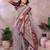 Silver grey color handloom silk fabric jacquard weaving designer partywear saree