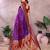 Purple color handloom silk fabric jacquard weaving designer partywear saree