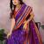 Purple color handloom silk fabric jacquard weaving designer partywear saree