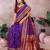 Purple color handloom silk fabric jacquard weaving designer partywear saree