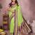 Green color handloom silk fabric jacquard weaving designer partywear saree