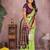 Green color handloom silk fabric jacquard weaving designer partywear saree