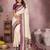 Off white color handloom silk fabric jacquard weaving designer partywear saree