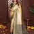 yellow color banarasi tissue silk blend fabric jacquard woven designer saree